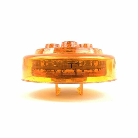 TRUCK-LITE Low Profile, Led, Yellow Round, 8 Diode, Marker Clearance Light, Pc, Fit N Forget M/C, 12V 10385Y